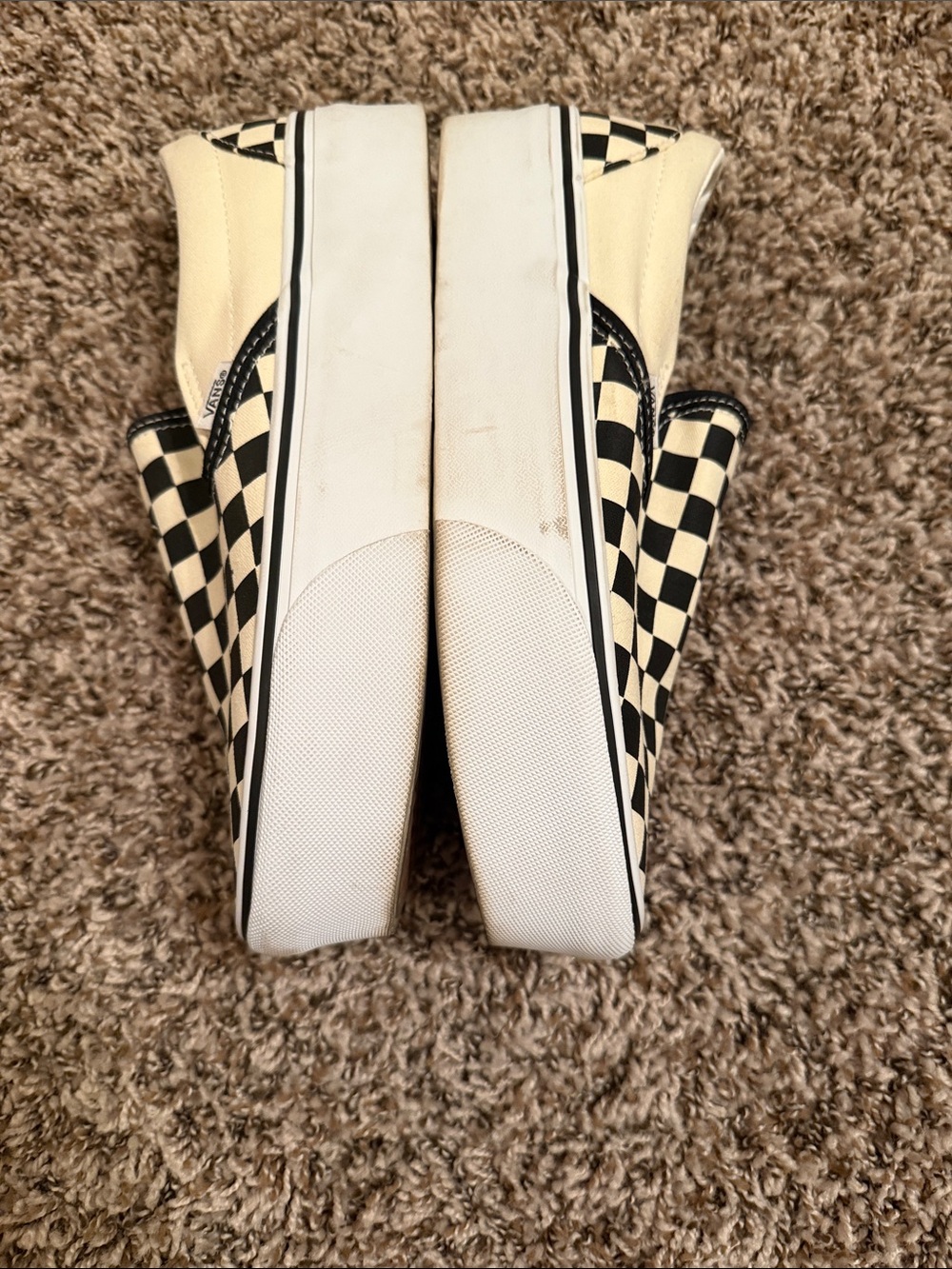 Vans Slip-On Checkerboard Sneakers - Black & Cream - Picture 3 of 4